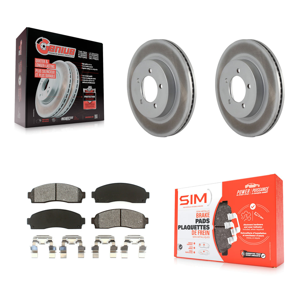Front Coated Disc Brake Rotors And Semi-Metallic Pads Kit For Ford Explorer Mercury Mountaineer KGS-100081