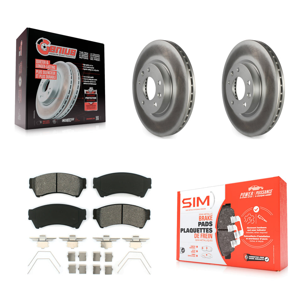 Front Coated Disc Brake Rotors And Semi-Metallic Pads Kit For Ford Fusion Mazda 6 Lincoln MKZ Mercury Milan Zephyr KGS-100101