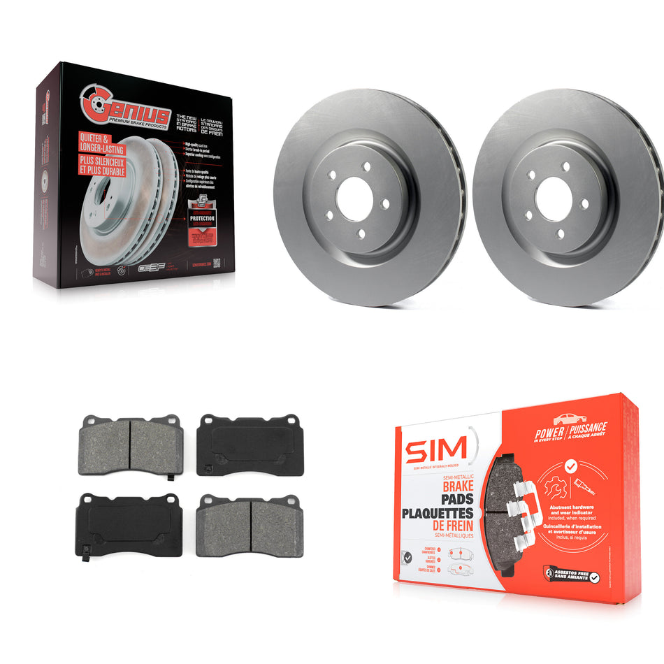 Front Coated Disc Brake Rotors And Semi-Metallic Pads Kit For Ford Mustang KGS-100103