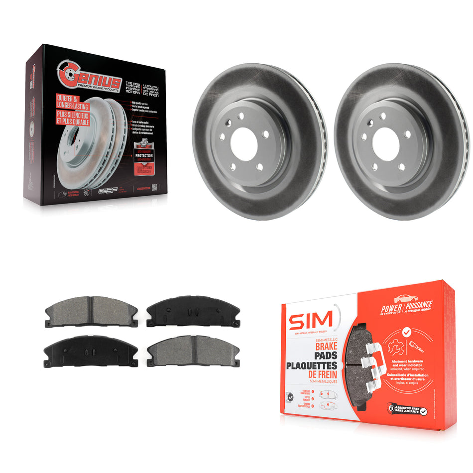 Front Coated Disc Brake Rotors And Semi-Metallic Pads Kit For 2013 Ford Explorer Sport With Heavy Duty Brakes KGS-100115