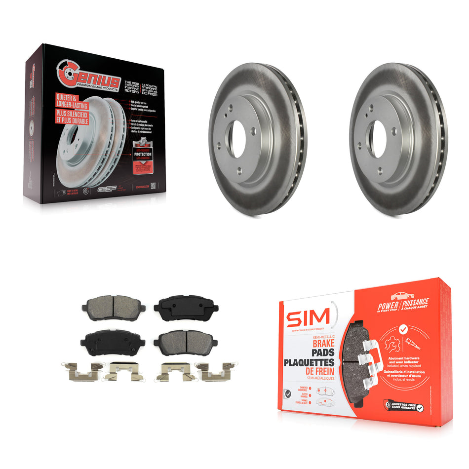 Front Coated Disc Brake Rotors And Semi-Metallic Pads Kit For Ford Fiesta KGS-100119