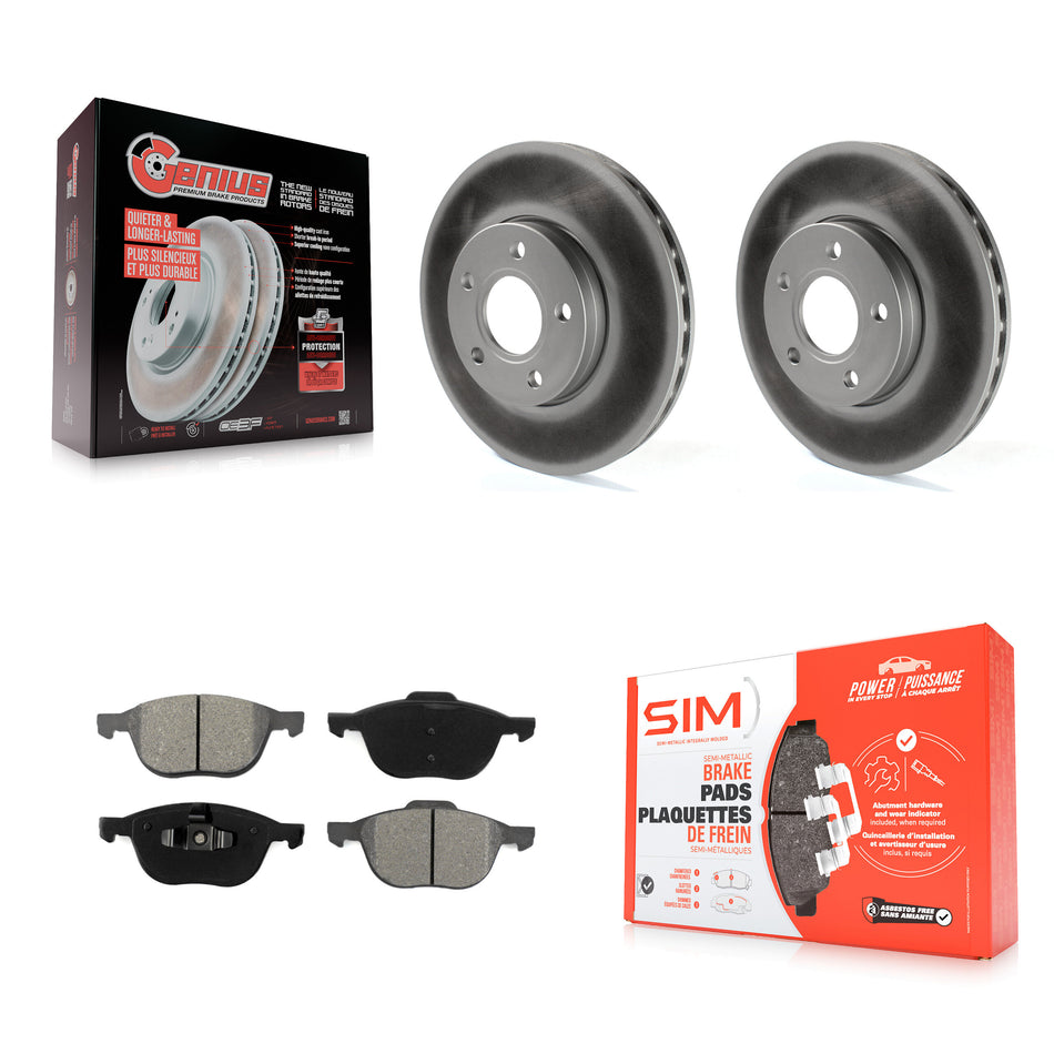 Front Coated Disc Brake Rotors And Semi-Metallic Pads Kit For Ford Focus C-Max KGS-100120