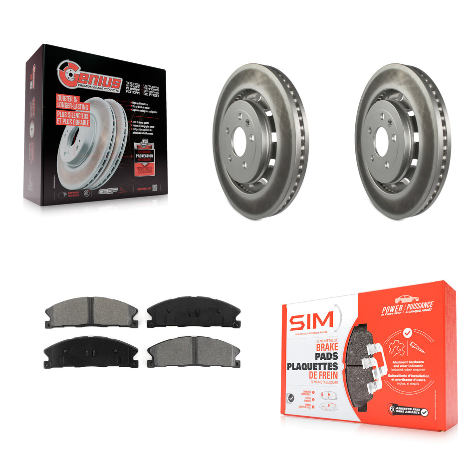 Front Coated Disc Brake Rotors And Semi-Metallic Pads Kit For Ford Explorer Taurus Flex Police Interceptor Utility Lincoln Sedan MKS MKT Special Service KGS-100121