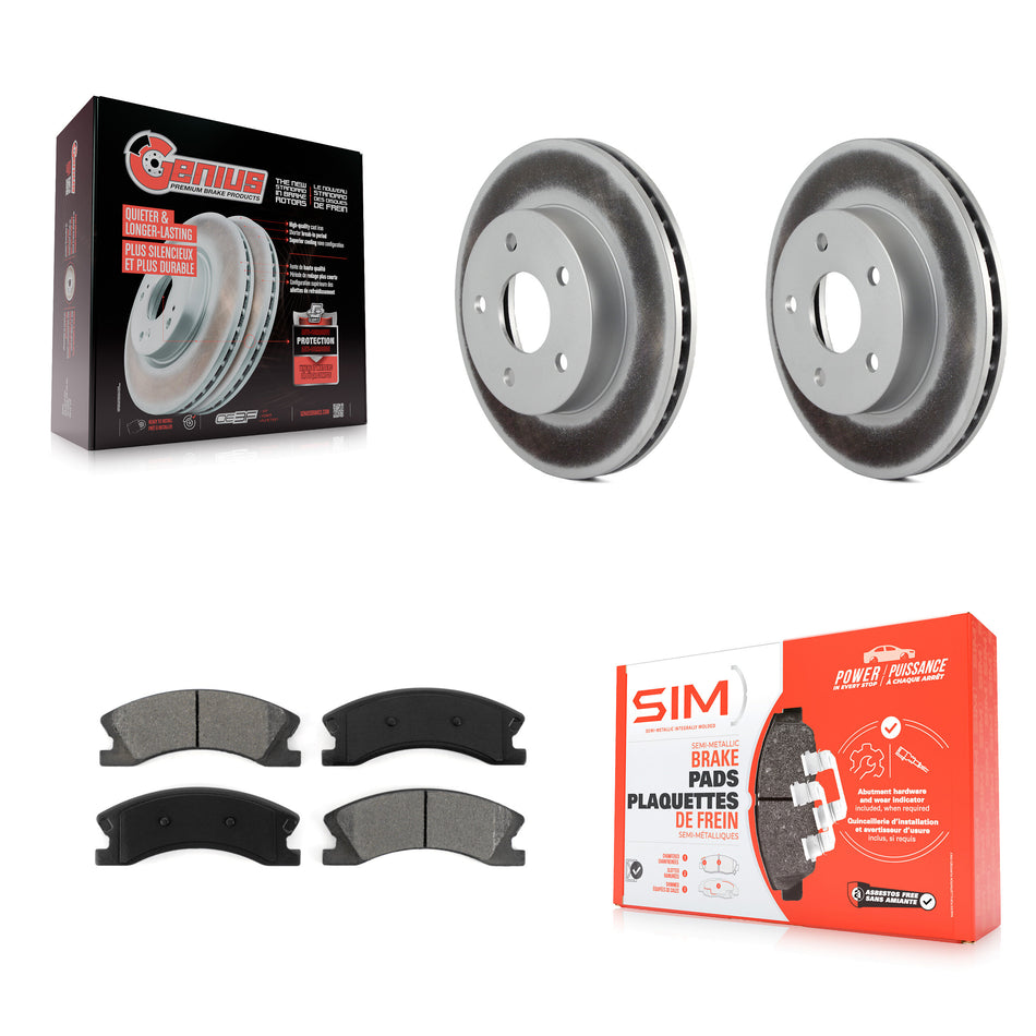Front Coated Disc Brake Rotors And Semi-Metallic Pads Kit For Jeep Grand Cherokee KGS-100133