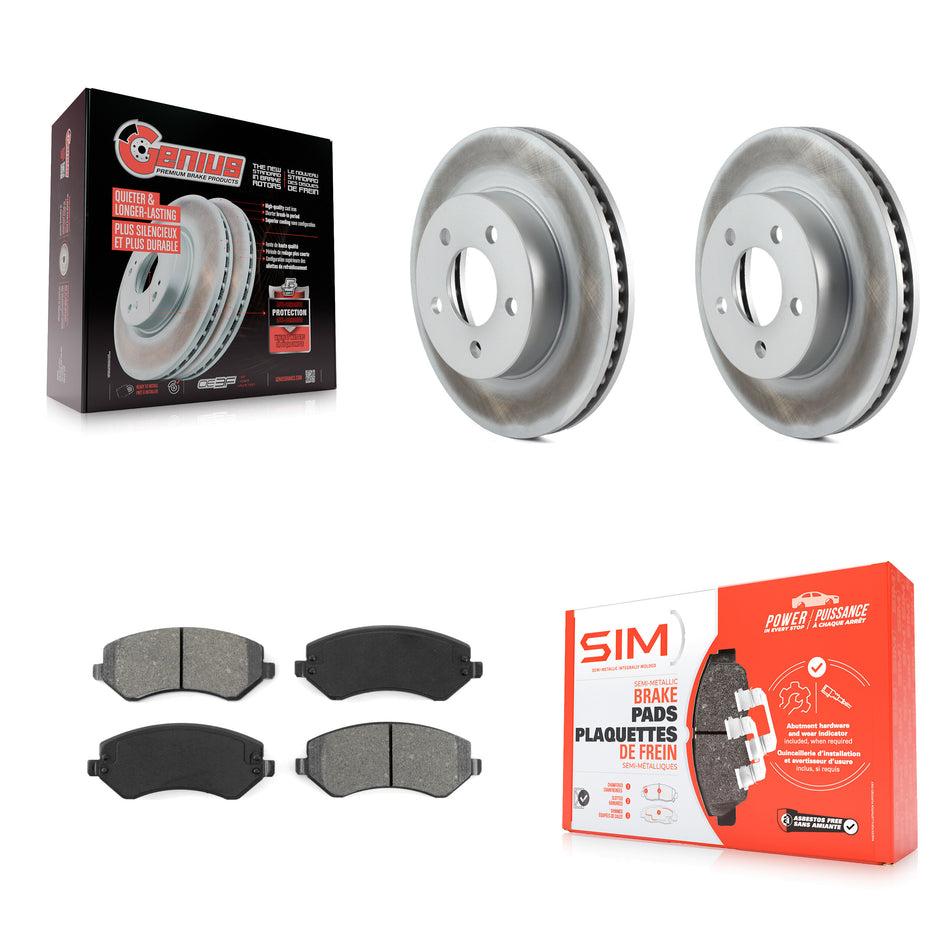 Front Coated Disc Brake Rotors And Semi-Metallic Pads Kit For 2002-2007 Jeep Liberty KGS-100140