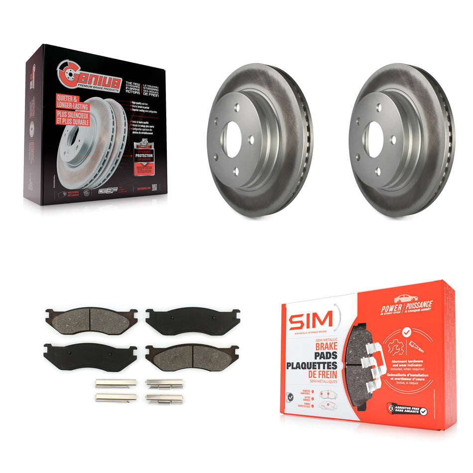 Front Coated Disc Brake Rotors And Semi-Metallic Pads Kit For Dodge Ram 1500 Durango KGS-100146