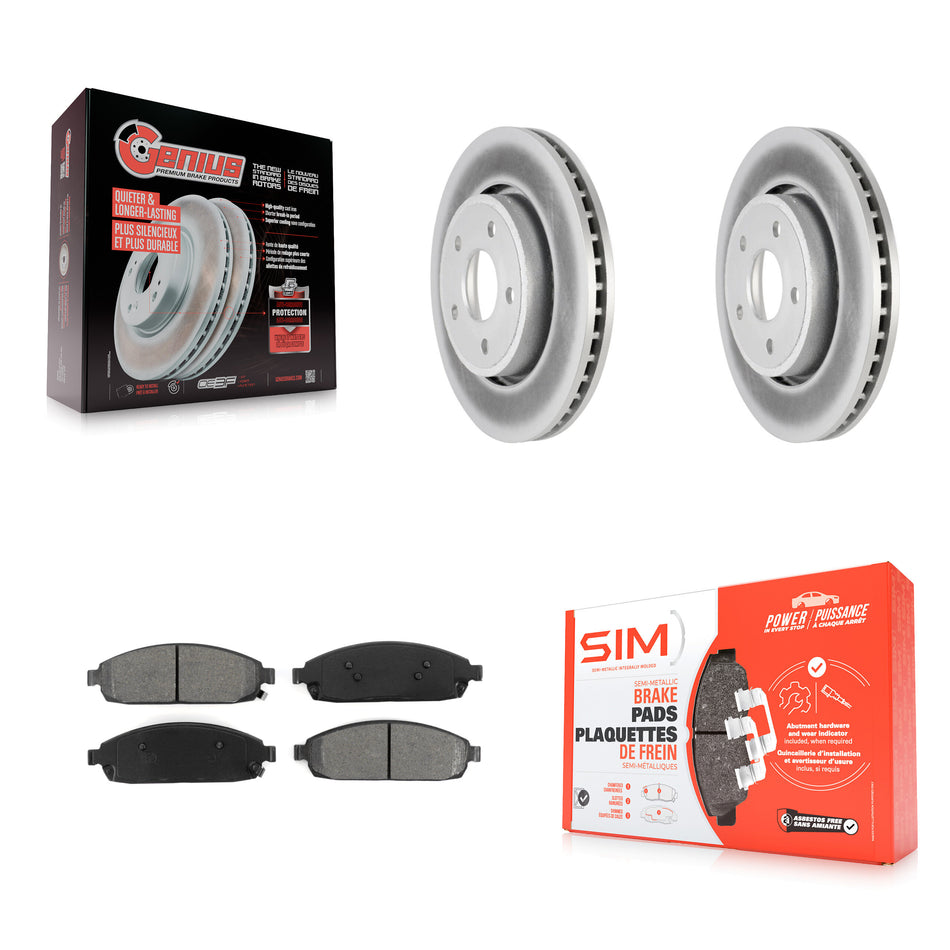 Front Coated Disc Brake Rotors And Semi-Metallic Pads Kit For Jeep Grand Cherokee Commander KGS-100154
