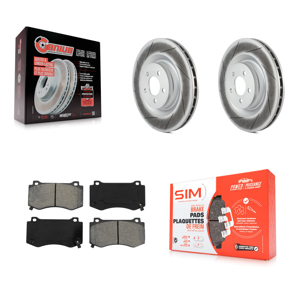 Front Coated Disc Brake Rotors And Semi-Metallic Pads Kit For Dodge Charger Chrysler 300 Challenger Magnum KGS-100155
