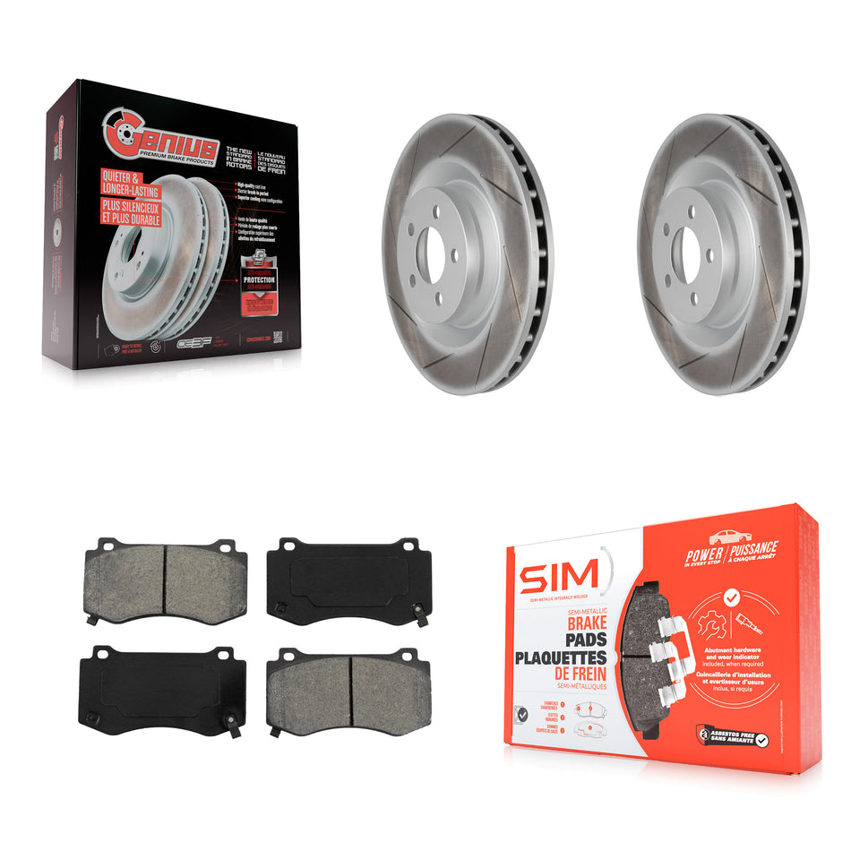 Front Coated Disc Brake Rotors And Semi-Metallic Pads Kit For Dodge Charger Chrysler 300 Challenger Magnum KGS-100163