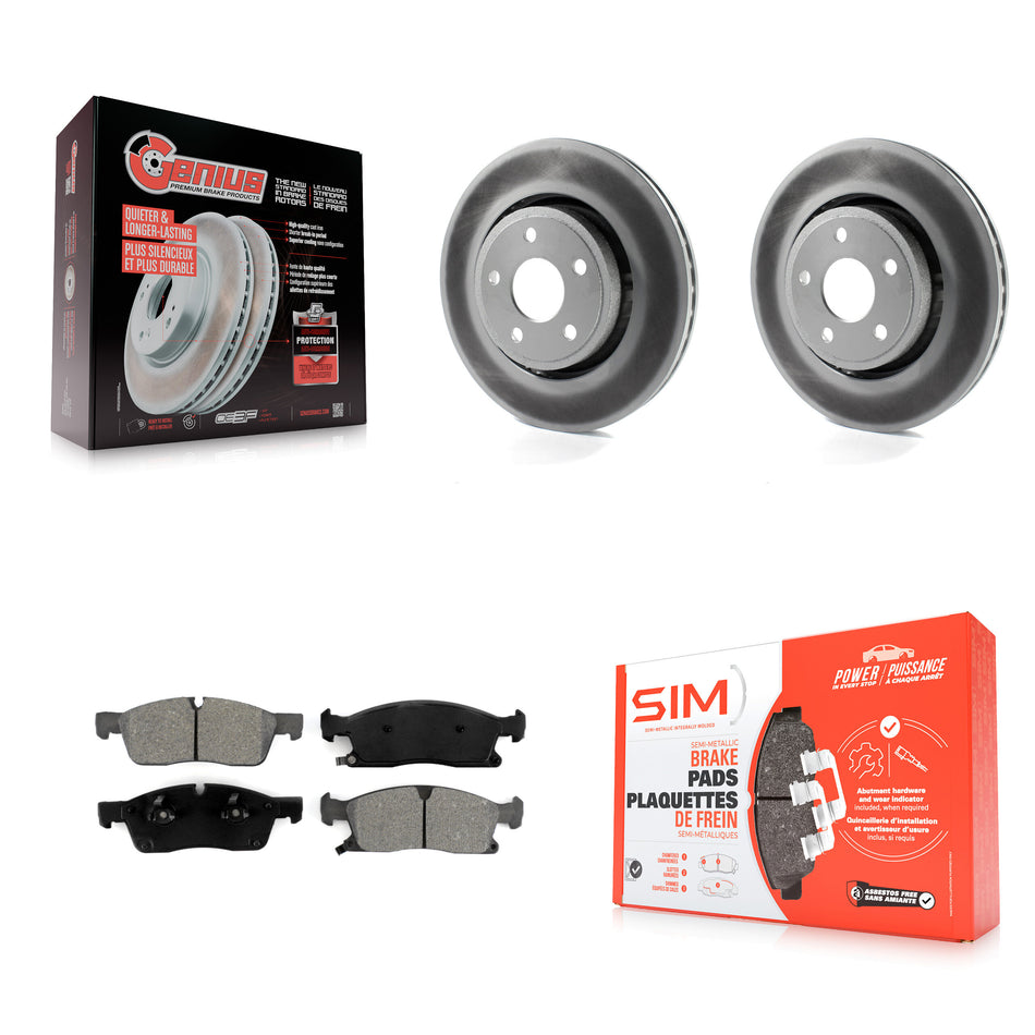 Front Coated Disc Brake Rotors And Semi-Metallic Pads Kit For Jeep Grand Cherokee Dodge Durango WK KGS-100168