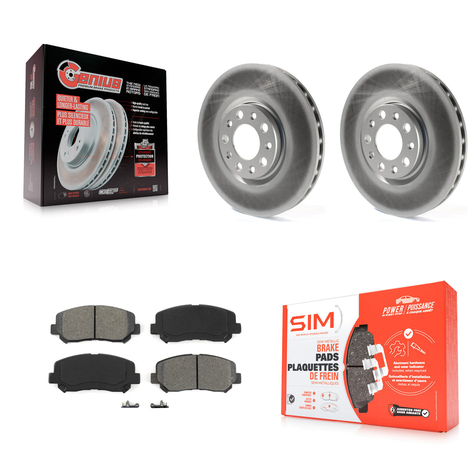 Front Coated Disc Brake Rotors And Semi-Metallic Pads Kit For Dodge Dart Chrysler 200 KGS-100171