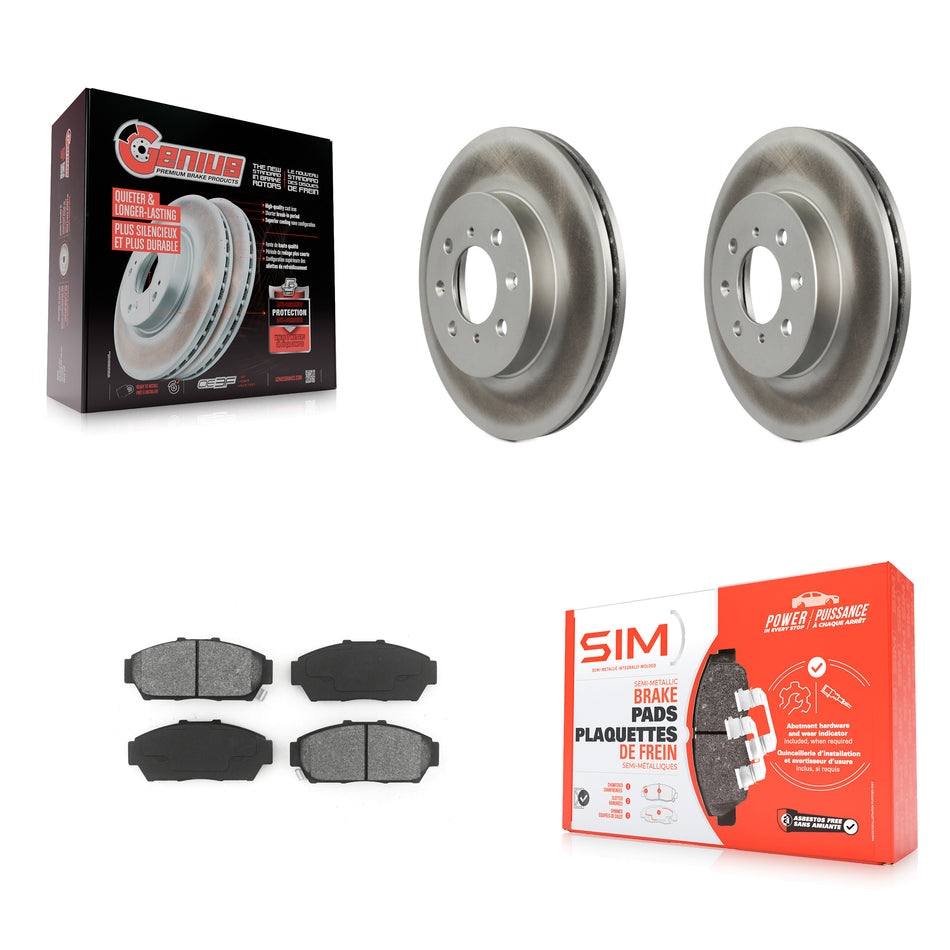 Front Coated Disc Brake Rotors And Semi-Metallic Pads Kit For Acura Integra Honda Civic KGS-100178