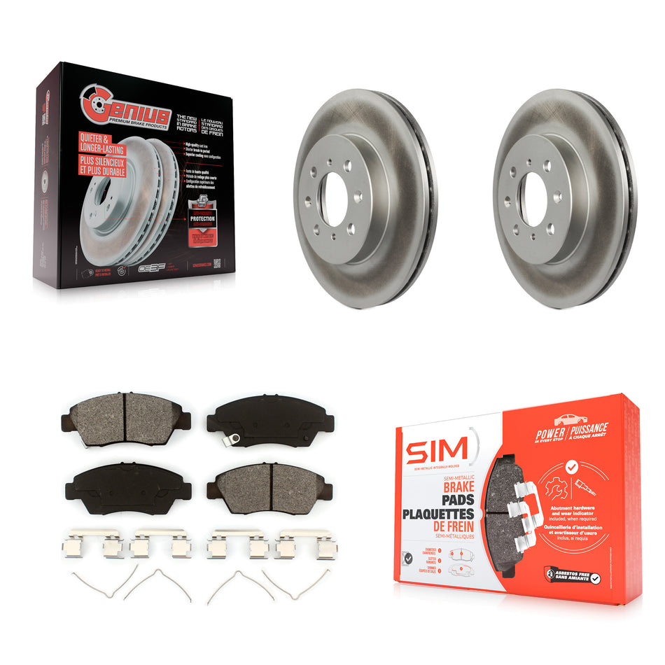 Front Coated Disc Brake Rotors And Semi-Metallic Pads Kit For Honda Civic Fit del Sol KGS-100179