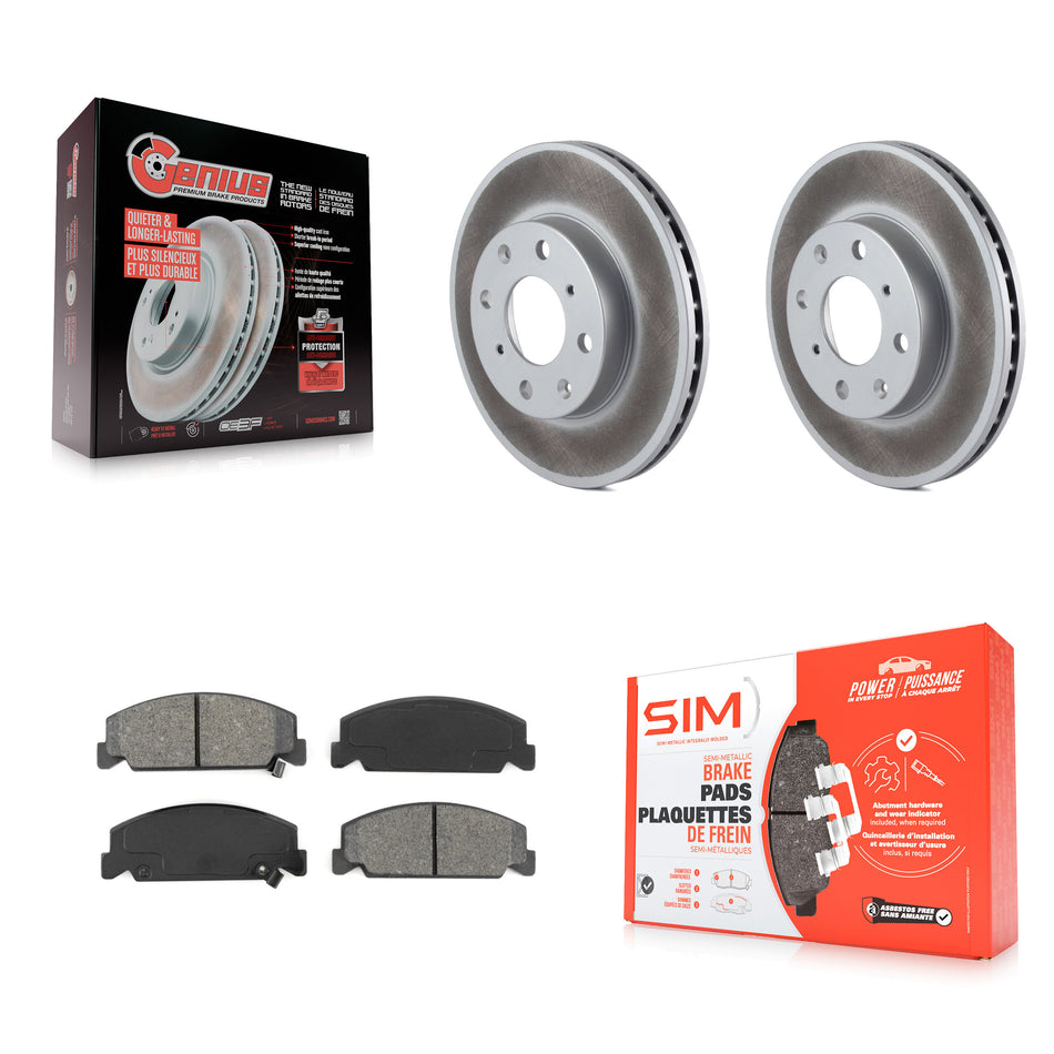 Front Coated Disc Brake Rotors And Semi-Metallic Pads Kit For Honda Civic del Sol CRX KGS-100180