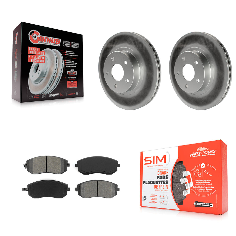 Front Coated Disc Brake Rotors And Semi-Metallic Pads Kit For Subaru Impreza Legacy Saab 9-2X KGS-100200