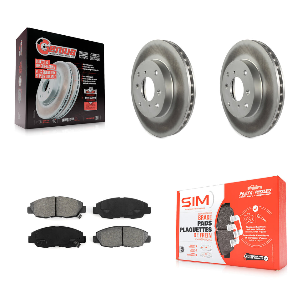 Front Coated Disc Brake Rotors And Semi-Metallic Pads Kit For 1998-2002 Honda Accord Sedan with 2.3L KGS-100202