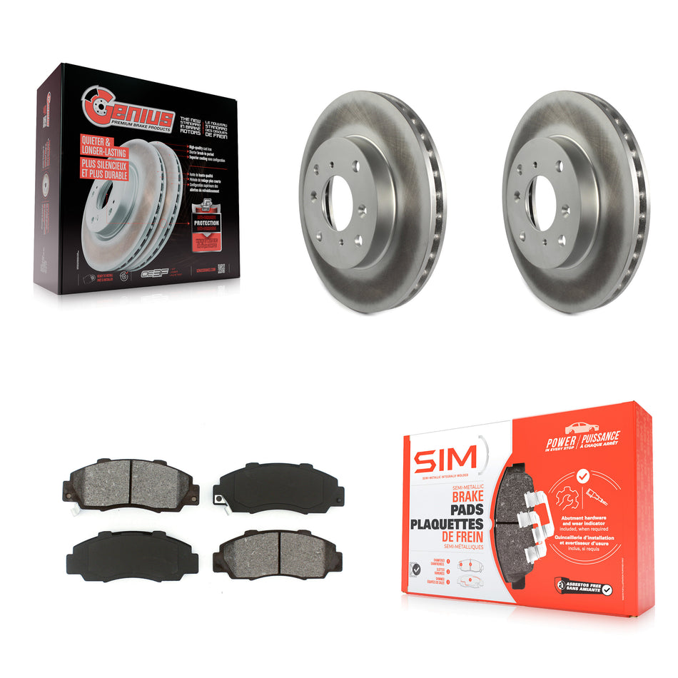 Front Coated Disc Brake Rotors And Semi-Metallic Pads Kit For 1993-1994 Honda Prelude VTEC KGS-100203