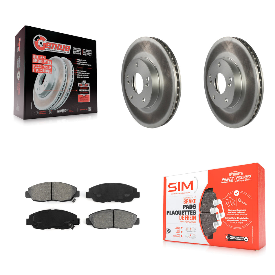Front Coated Disc Brake Rotors And Semi-Metallic Pads Kit For 2011 Honda Civic GX KGS-100205