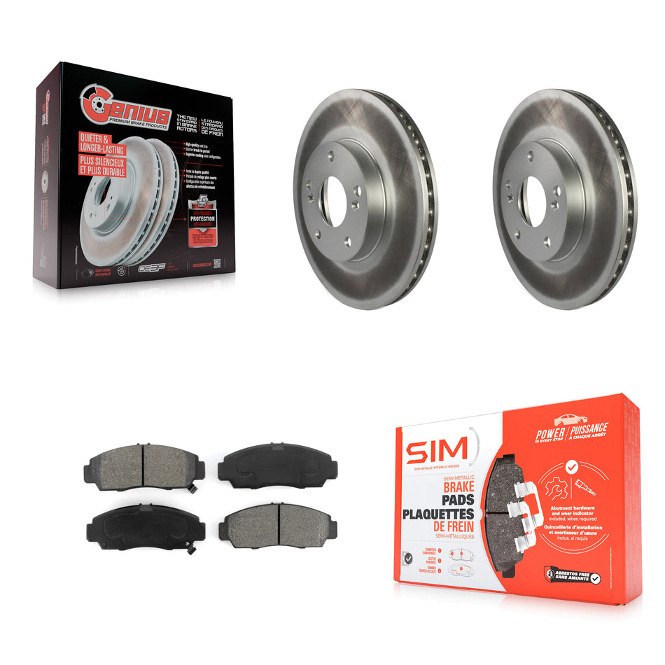 Front Coated Disc Brake Rotors And Semi-Metallic Pads Kit For Honda Accord KGS-100207