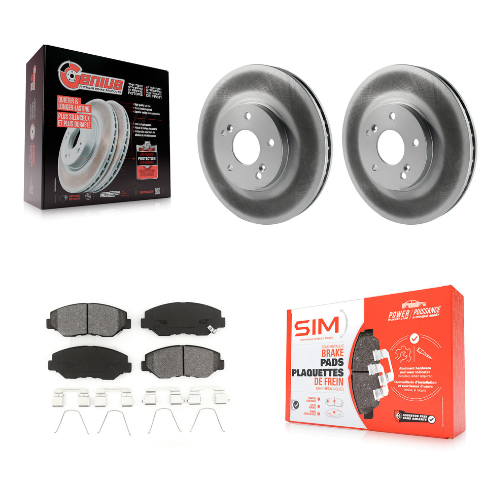 Front Coated Disc Brake Rotors And Semi-Metallic Pads Kit For Honda Pilot Accord KGS-100221