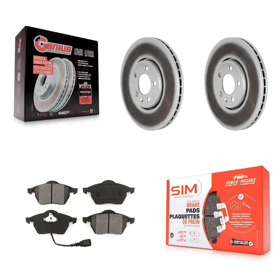 Front Coated Disc Brake Rotors And Semi-Metallic Pads Kit For Volkswagen Jetta Beetle Golf KGS-100222