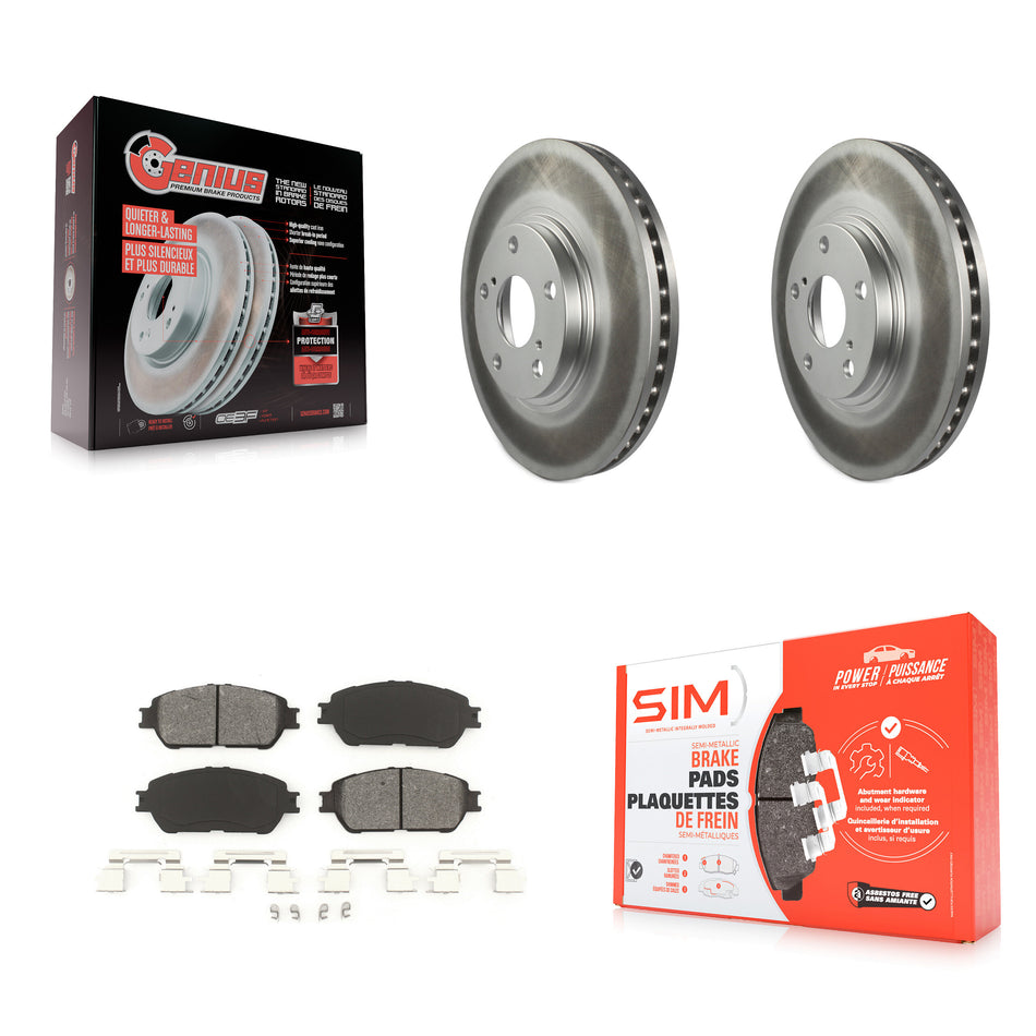 Front Coated Disc Brake Rotors And Semi-Metallic Pads Kit For 2004-2006 Lexus ES330 KGS-100228