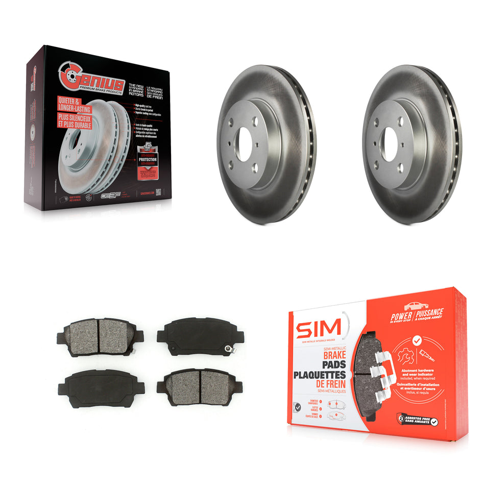 Front Coated Disc Brake Rotors And Semi-Metallic Pads Kit For Toyota Echo MR2 Spyder KGS-100236