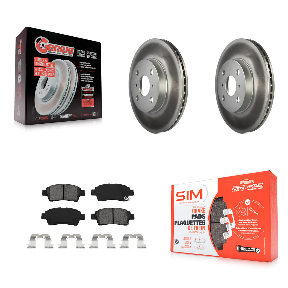 Front Coated Disc Brake Rotors And Semi-Metallic Pads Kit For 2000 Toyota Echo From 08 00 KGS-100237