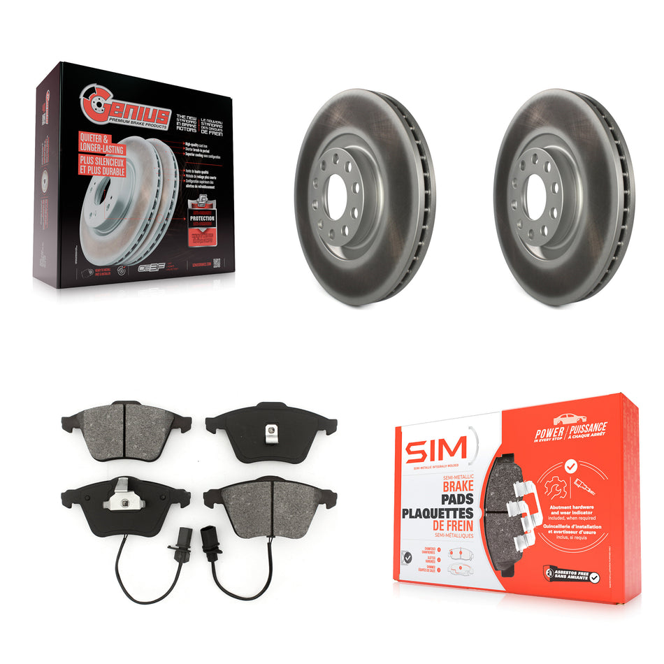 Front Coated Disc Brake Rotors And Semi-Metallic Pads Kit For Audi Allroad Quattro A6 S6 KGS-100243