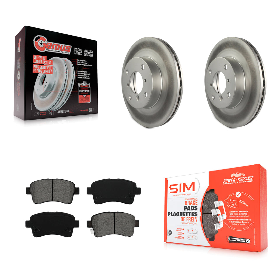 Front Coated Disc Brake Rotors And Semi-Metallic Pads Kit For 2002-2005 Suzuki Aerio KGS-100246