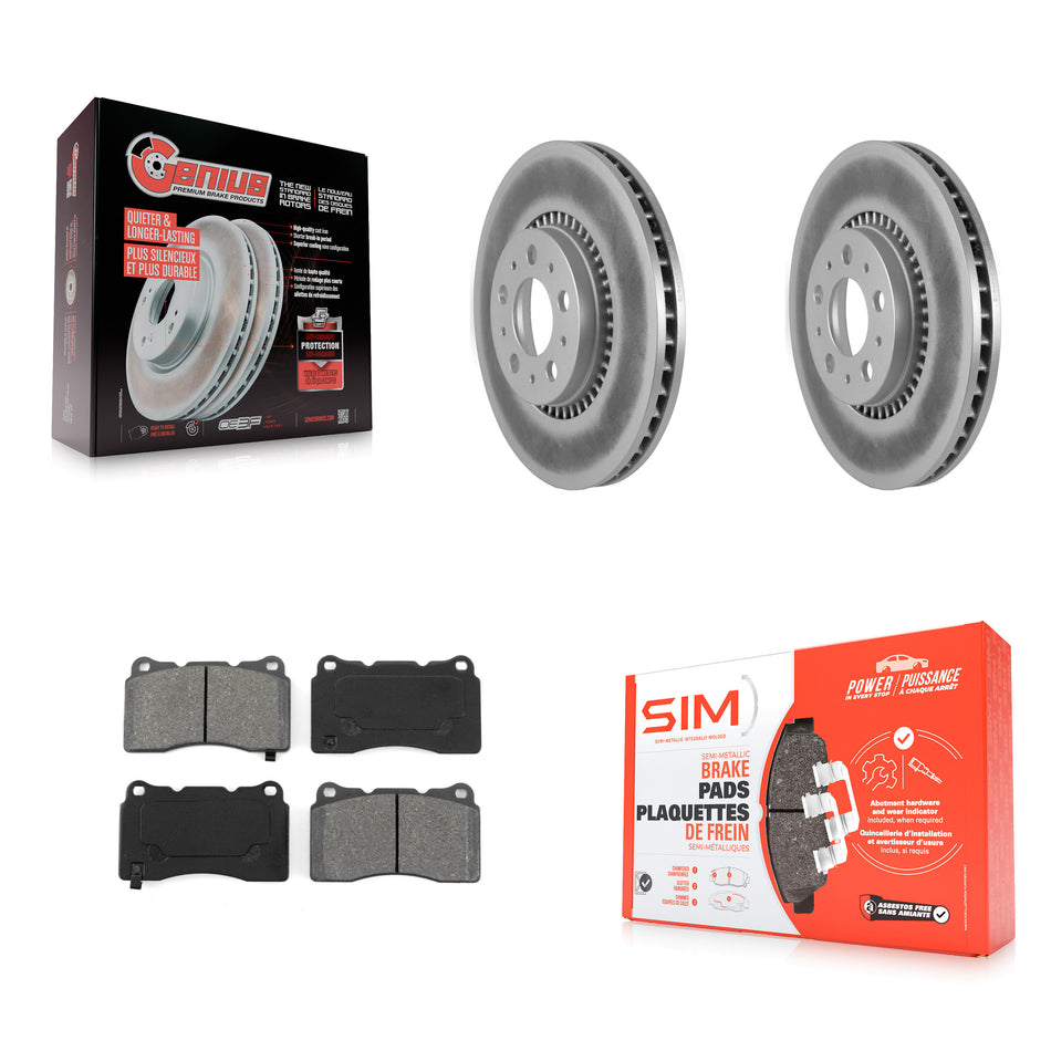 Front Coated Disc Brake Rotors And Semi-Metallic Pads Kit For 2005-2007 Volvo V70 R With 305mm Diameter Rotor KGS-100250