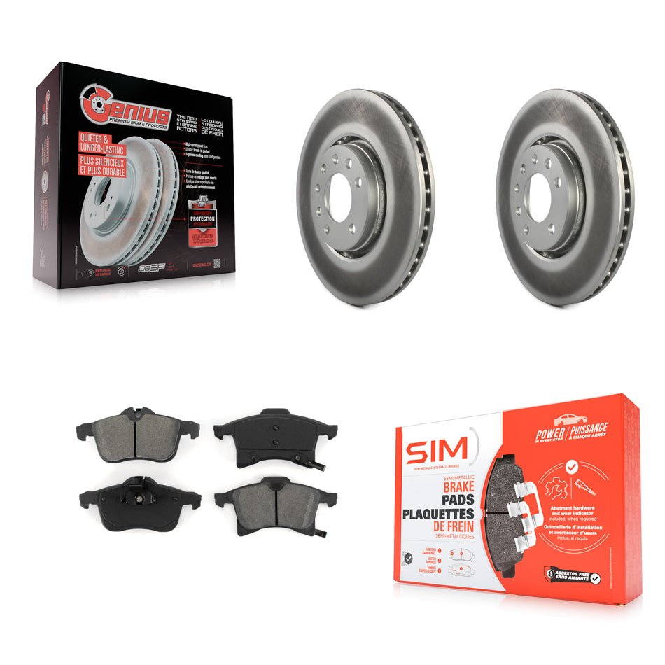 Front Coated Disc Brake Rotors And Semi-Metallic Pads Kit For 2008-2009 Saturn Astra KGS-100252