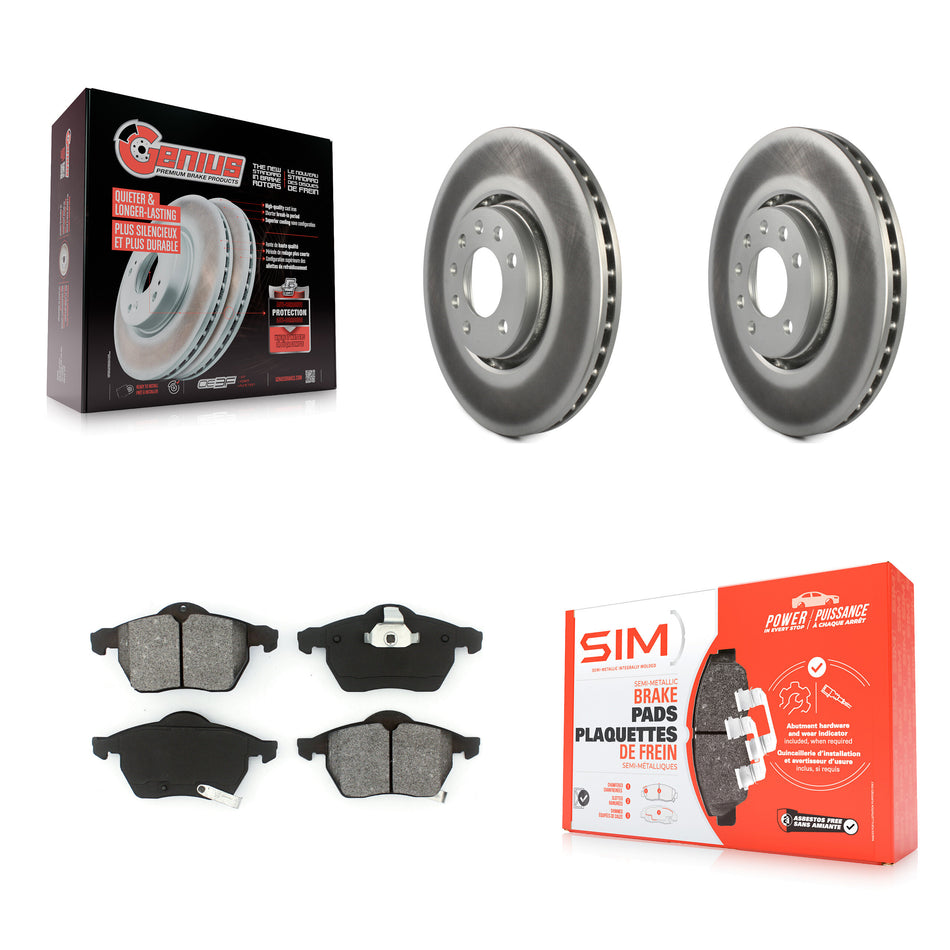 Front Coated Disc Brake Rotors And Semi-Metallic Pads Kit For Saab 9-5 9-3 KGS-100253