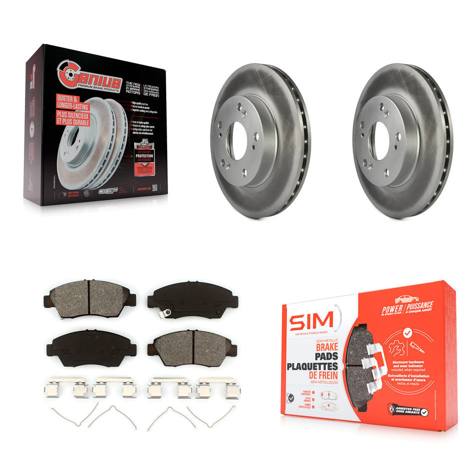 Front Coated Disc Brake Rotors And Semi-Metallic Pads Kit For Honda Civic Acura RSX CR-Z KGS-100256