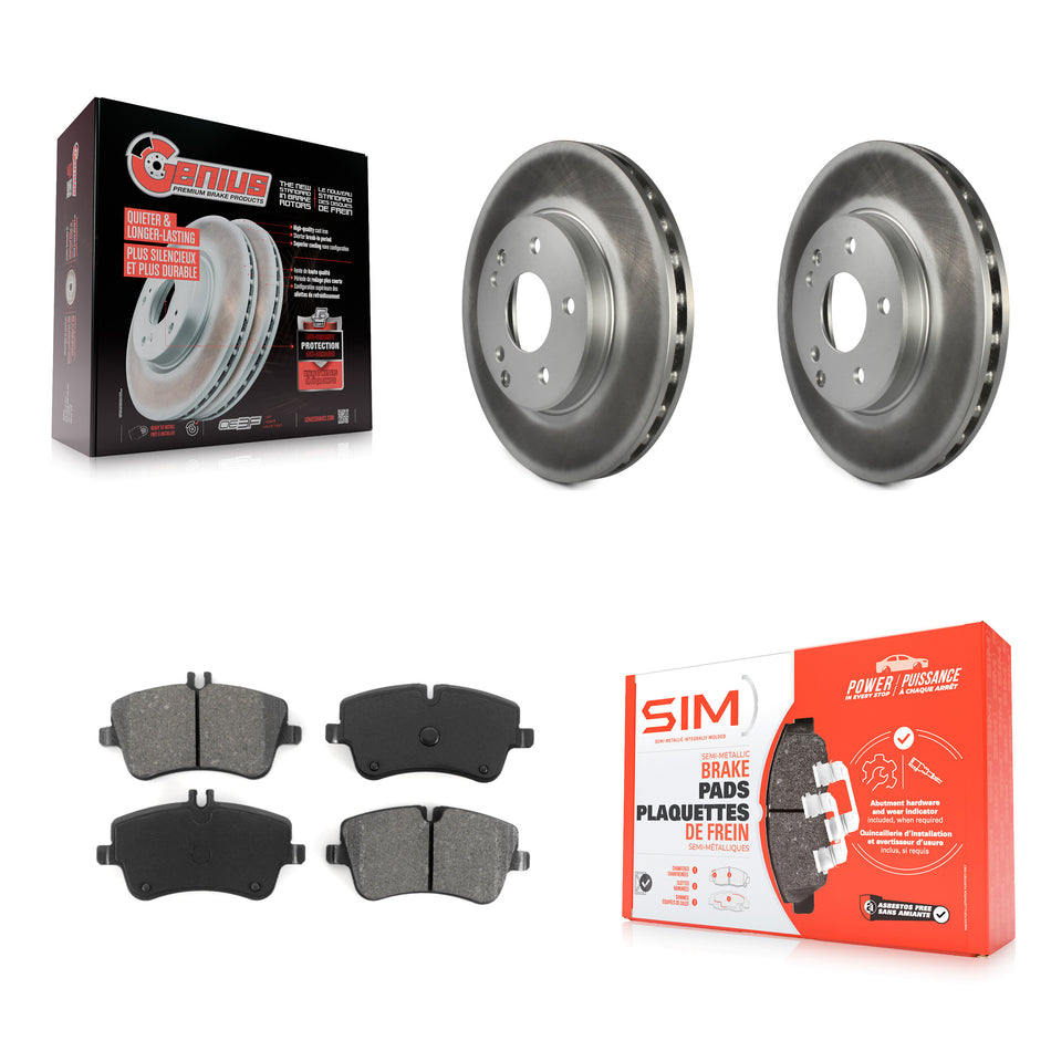 Front Coated Disc Brake Rotors And Semi-Metallic Pads Kit For Mercedes-Benz C230 C240 KGS-100272