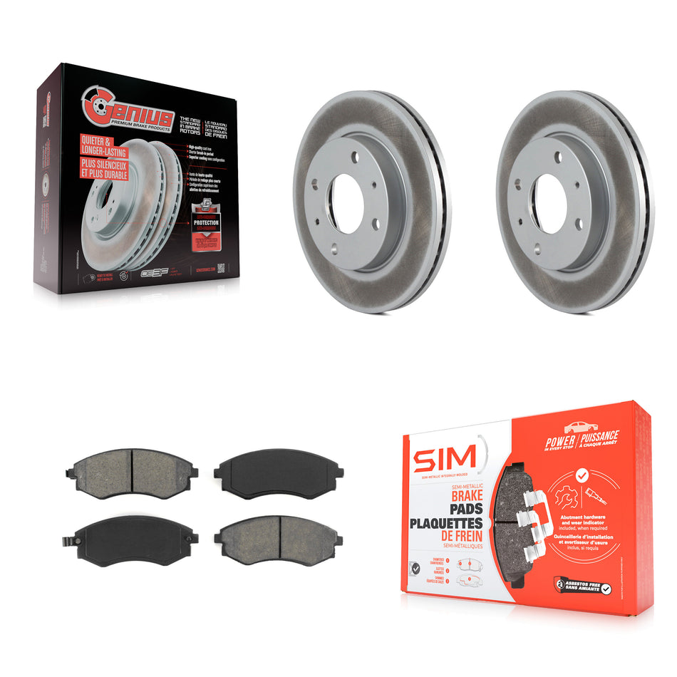 Front Coated Disc Brake Rotors And Semi-Metallic Pads Kit For Hyundai Elantra Sonata Kia Optima Magentis KGS-100273