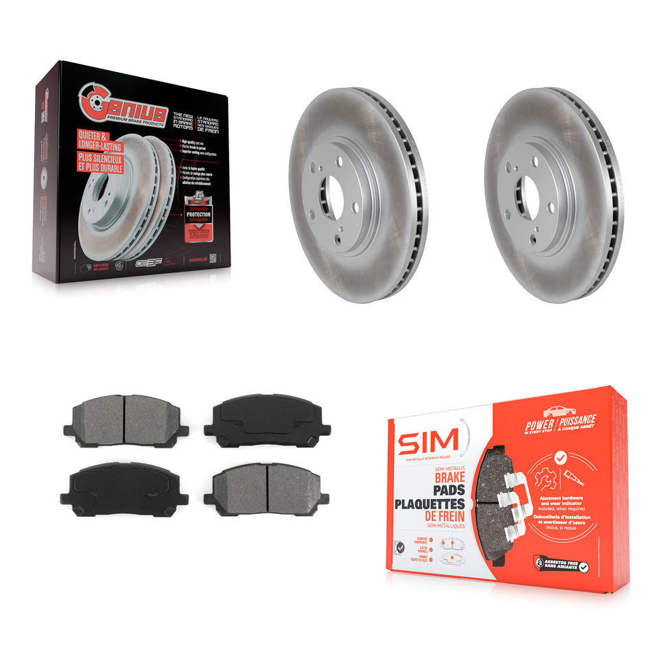 Front Coated Disc Brake Rotors And Semi-Metallic Pads Kit For Toyota Highlander KGS-100285