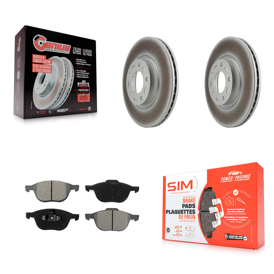 Front Coated Disc Brake Rotors And Semi-Metallic Pads Kit For Mazda 3 5 Sport KGS-100299