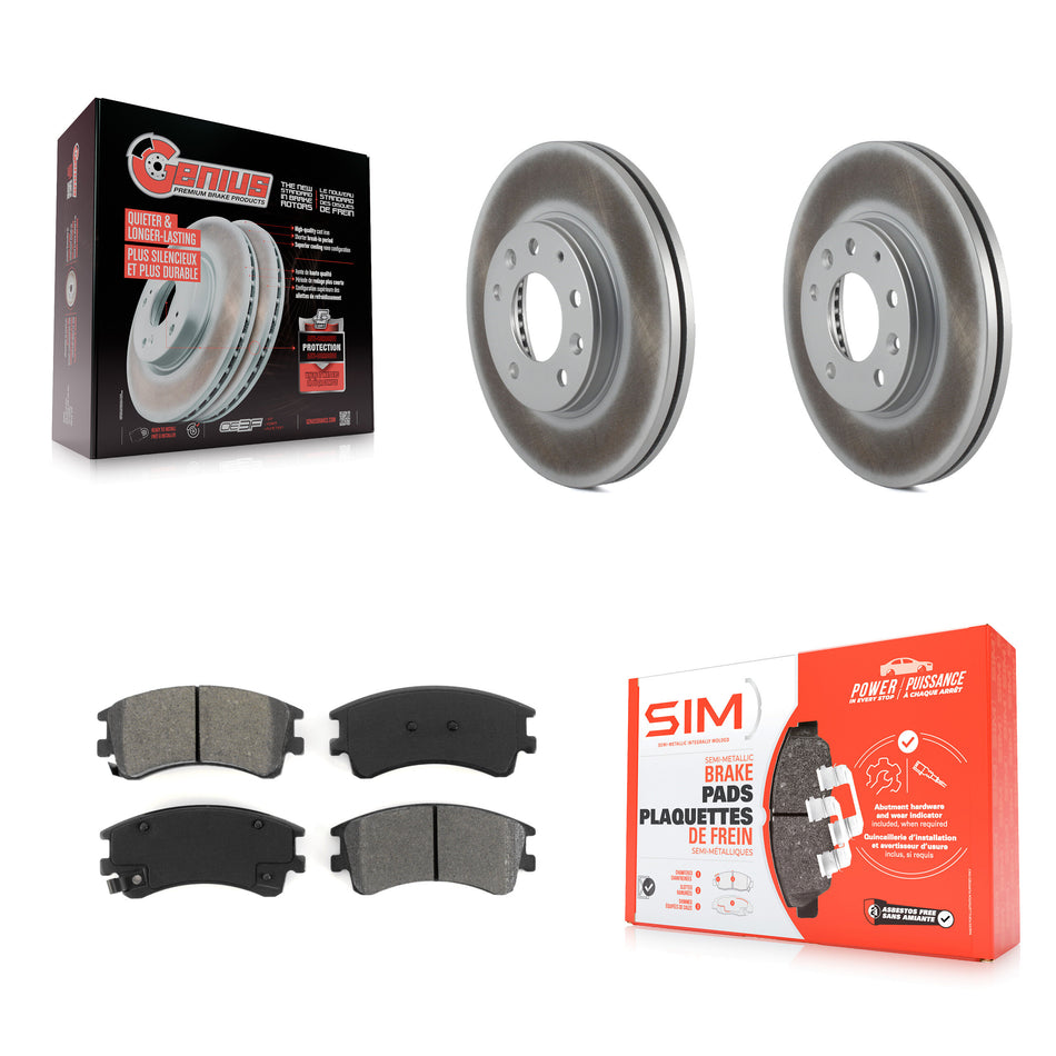 Front Coated Disc Brake Rotors And Semi-Metallic Pads Kit For 2003-2005 Mazda 6 KGS-100300