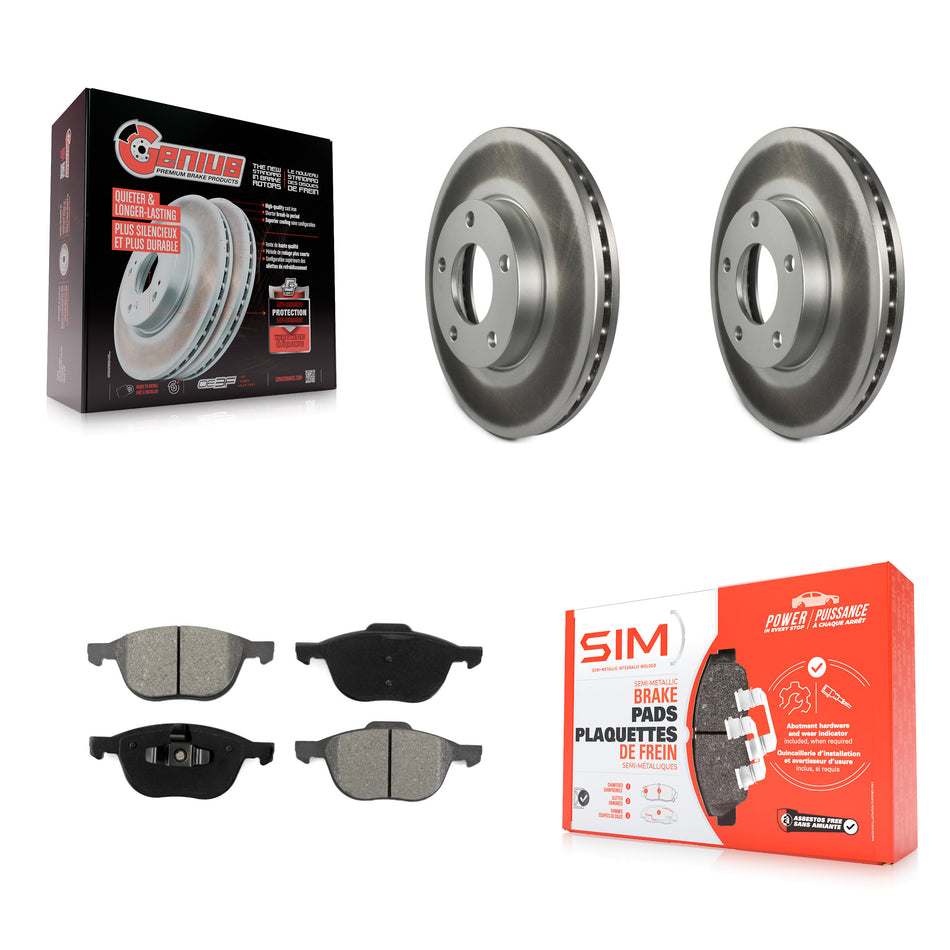 Front Coated Disc Brake Rotors And Semi-Metallic Pads Kit For Mazda 3 Sport KGS-100302