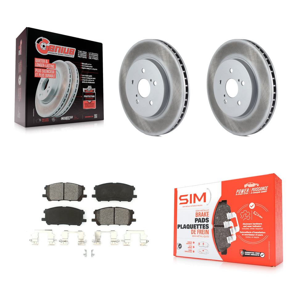 Front Coated Disc Brake Rotors And Semi-Metallic Pads Kit For Lexus Toyota Highlander RX350 RX330 RX400h KGS-100316