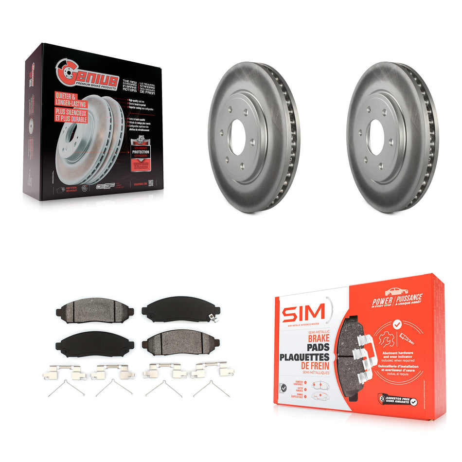 Front Coated Disc Brake Rotors And Semi-Metallic Pads Kit For Nissan Frontier Suzuki Equator 2.5L KGS-100323