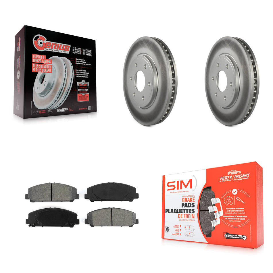 Front Coated Disc Brake Rotors And Semi-Metallic Pads Kit For Suzuki Equator KGS-100324
