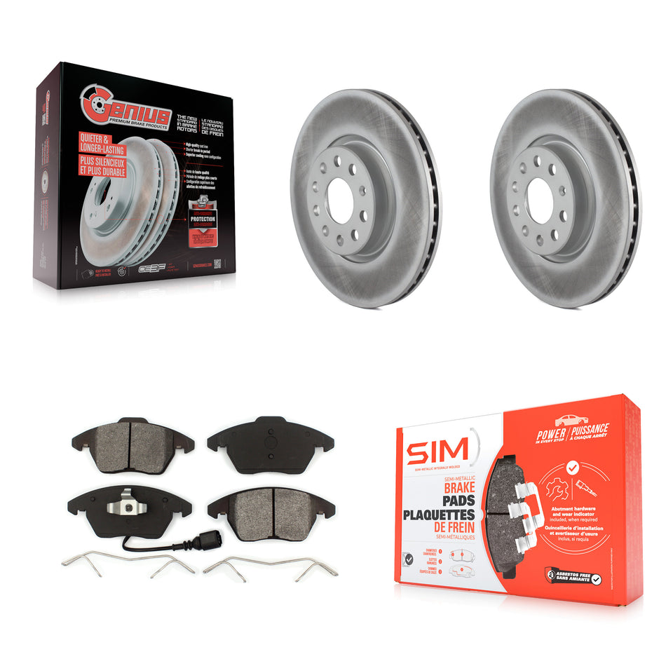 Front Coated Disc Brake Rotors And Semi-Metallic Pads Kit For Volkswagen Jetta Beetle CC Passat GTI Eos Audi A3 TT Quattro Golf KGS-100328