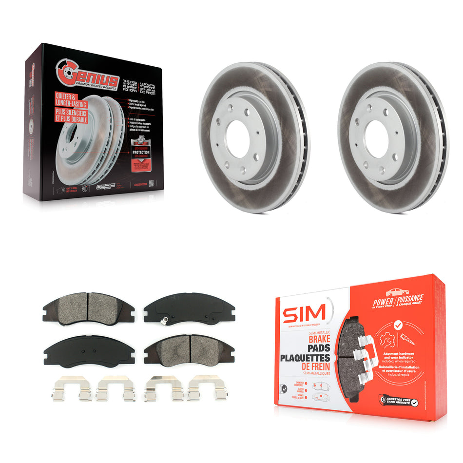 Front Coated Disc Brake Rotors And Semi-Metallic Pads Kit For Kia Spectra Spectra5 KGS-100332