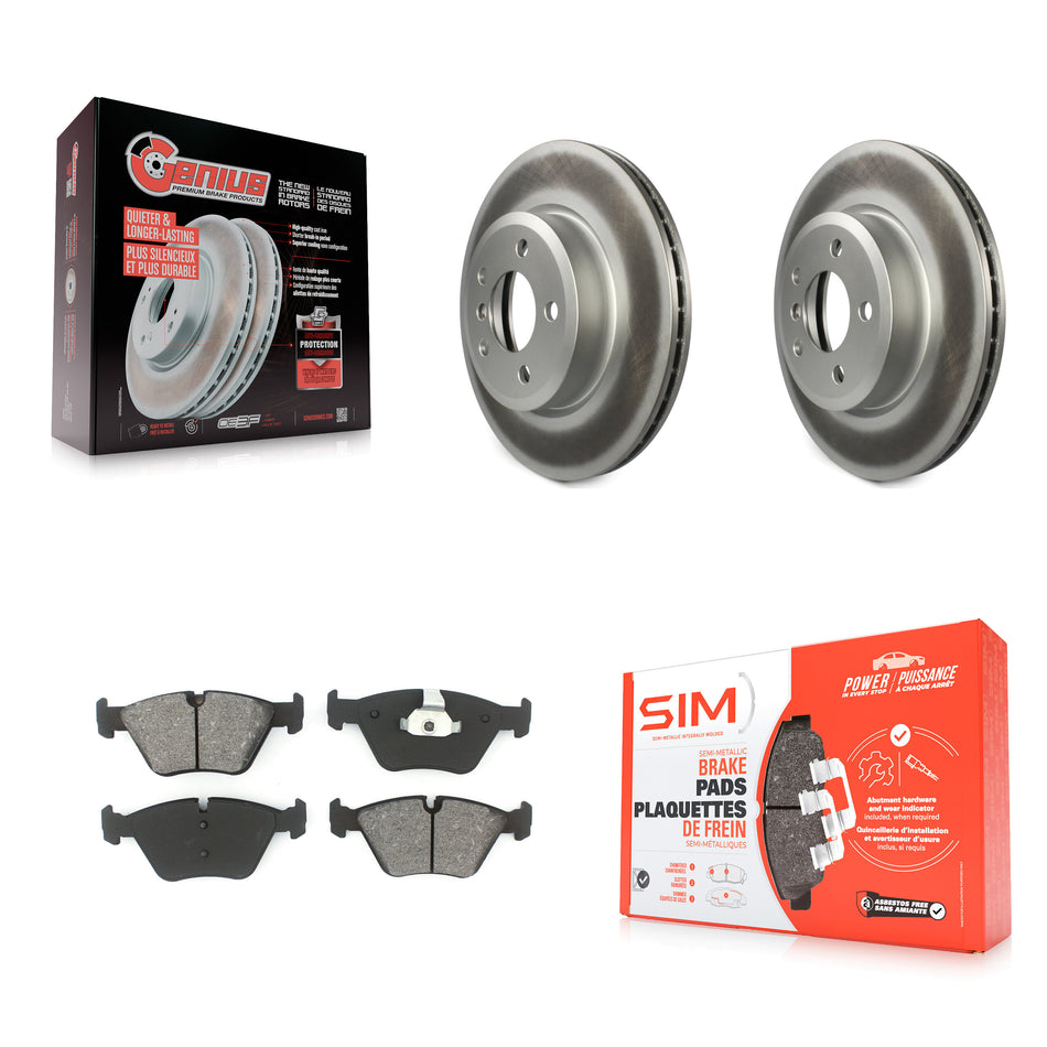 Front Coated Disc Brake Rotors And Semi-Metallic Pads Kit For 2004-2010 BMW X3 KGS-100335
