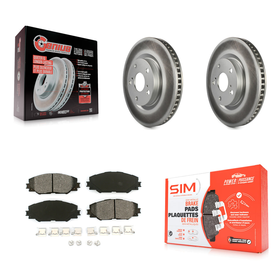 Front Coated Disc Brake Rotors And Semi-Metallic Pads Kit For Toyota RAV4 Scion tC Matrix Pontiac Vibe Corolla iM Mirai KGS-100357