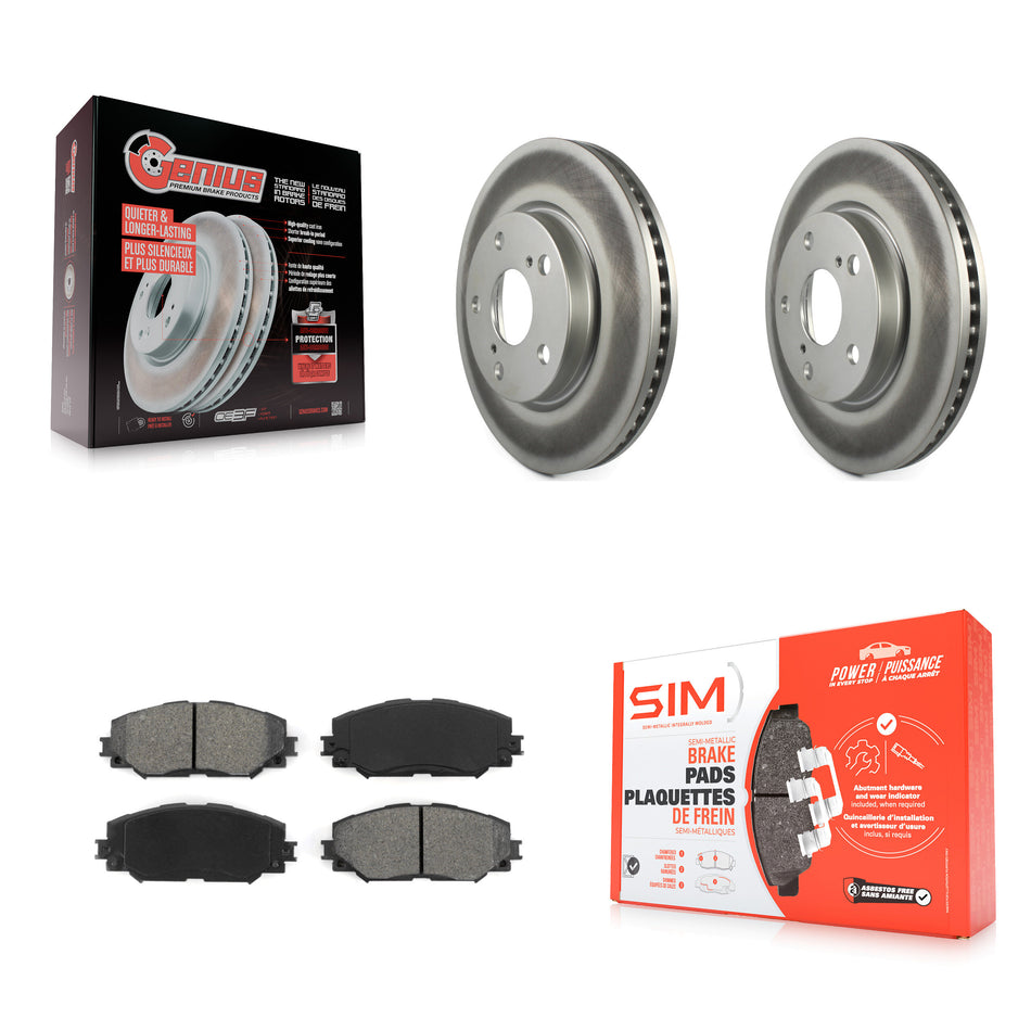Front Coated Disc Brake Rotors And Semi-Metallic Pads Kit For Toyota RAV4 Scion xB Prius V Lexus HS250h KGS-100360