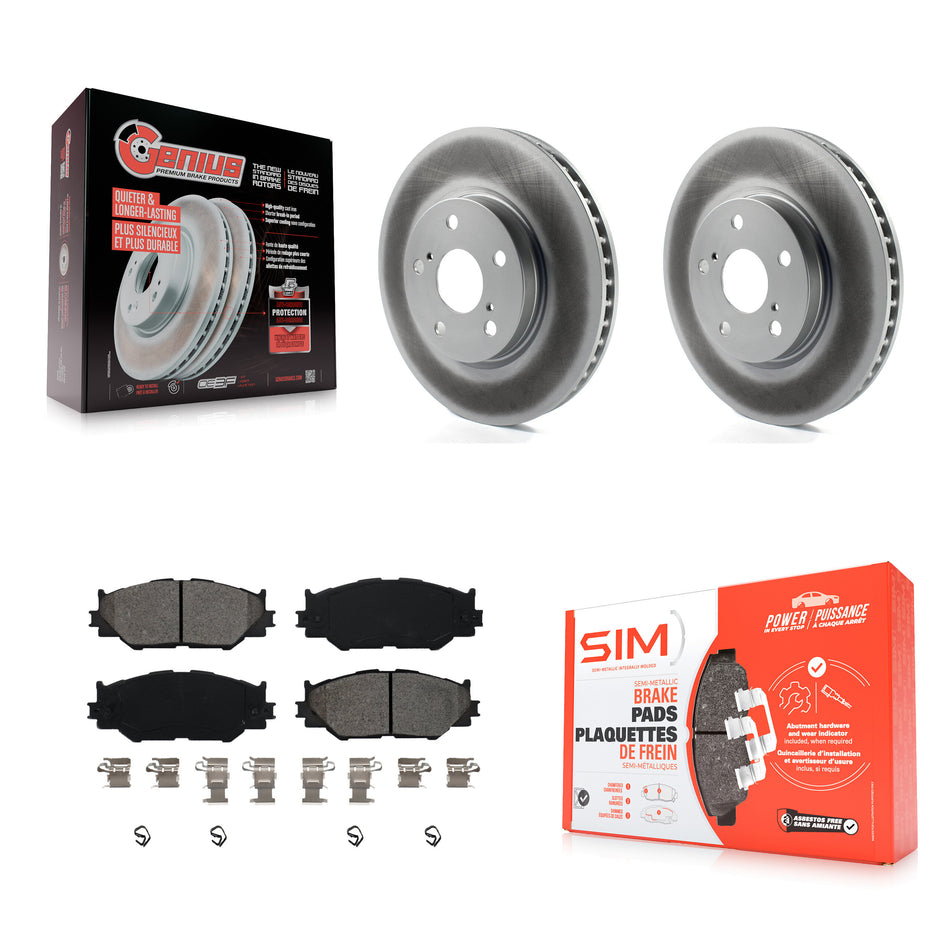 Front Coated Disc Brake Rotors And Semi-Metallic Pads Kit For Lexus IS250 KGS-100363
