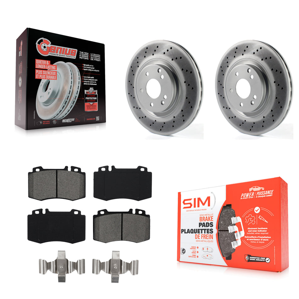 Front Coated Disc Brake Rotors And Semi-Metallic Pads Kit For Mercedes-Benz C230 C320 SLK350 KGS-100369